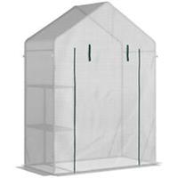 Outsunny Greenhouse for Outdoor, Portable Garden Plant Grow w/ Shelf Refurbished