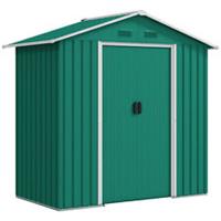 Outsunny 6.5x3.5ft Metal Garden Shed for Garden and Outdoor Storage, Green