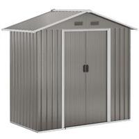 Outsunny 6.5x3.5ft Metal Garden Shed for Garden and Outdoor Storage, Grey