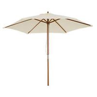 Outsunny 2.5m Wood Garden Parasol Sun Shade Patio Outdoor Wooden Umbrella Canopy