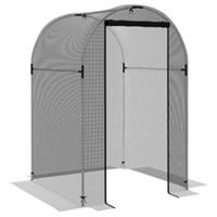 Outsunny Fruit Cage, Plant Protection Tent, 1.2 x 1.2 x 1.9m, Black