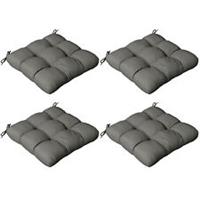 Outsunny Set of 4 Outdoor Seat Cushion with Ties, for Garden Furniture, Grey