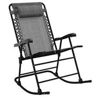 Outsunny Folding Rocking Chair Outdoor Portable Zero Gravity Chair Grey