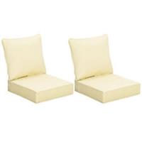 Outsunny 4 Pieces Outdoor Seat and Back Cushion Set, Patio Chair Cushion, Beige