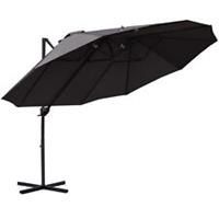 Outsunny Double Parasol Garden Shade Grey Refurbished