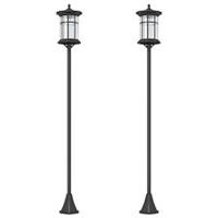 Outsunny LED Outdoor Solar Post Lights, Waterproof IP44, Cool White, 2 Pack