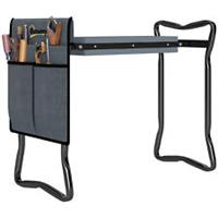 Outsunny Garden Kneeler Foldable Seat Bench EVA Foam Pad with Tool Bag Pouch