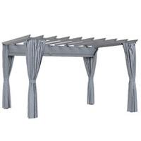 Outsunny 3.6 x 3(m) Outdoor Retractable Pergola Gazebo Sun Shade Canopy Curtains