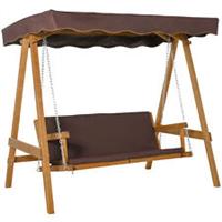 Outsunny 3 Seater Outdoor Garden Swing Chair W/ Canopy Removable Cushion Patio
