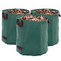 Outsunny Garden Waste Bags, 272L x 3 Heavy Duty Garden Sacks, Green