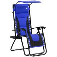 Outsunny Zero Gravity Lounger Chair, Folding Reclining Chair, Blue