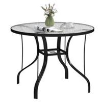 Outsunny Outdoor Dining Table with Parasol Hole, Round, 96.5 x 96.5 x 71 cm