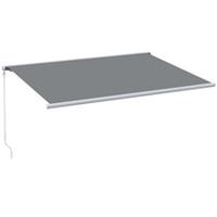Outsunny 4x3m Full Cassette Electric/Manual Retractable Awning w/ LED Light