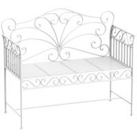 Outsunny Garden Bench Outdoor Furniture 2 Seater Park Seating w/ Backrest White