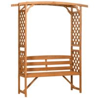 Outsunny Arch Pergola Garden Bench, Wooden Garden Arbour with Seat, Brown