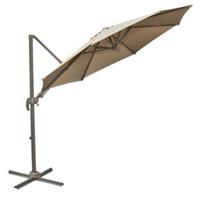 Outsunny 3(m) Cantilever Parasol 360 Rotation Roma Umbrella with Tilt Khaki