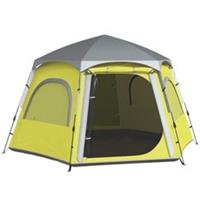 Outsunny Instant Camping Tent, 4 Person Easy Setup Dome Tent, Yellow Green