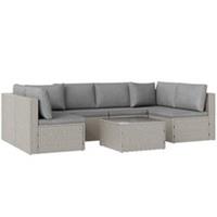 Outsunny 7 Pieces Rattan Garden Furniture Set with Cushions, Grey