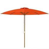 Outsunny Wooden Garden Parasol with Rope Pulley Mechanism and 8 Ribs Orange
