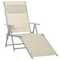 Outsunny Sling Patio Reclining Chaise Lounge Garden Furniture Folding, Beige