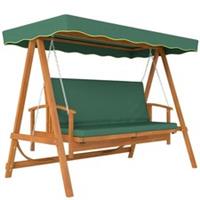 Outsunny 3 Seater Wooden Garden Swing Chair Seat Hammock Bench Lounger Bed