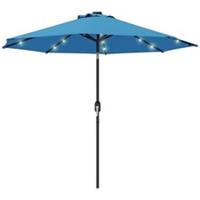 Outsunny Solar Powered Parasol, Blue, Refurbished