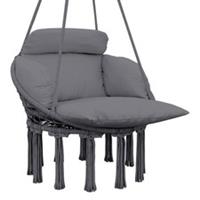 Outsunny Hammock Chair w/ Cushion, Dark Grey, Refurbished