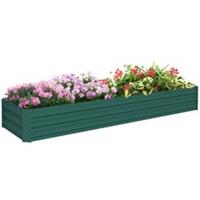 Outsunny Galvanised Raised Bed for Garden, Outdoor Elevated Planter Box Green