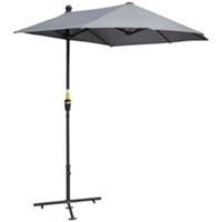 2m Half Parasol Umbrella Dark Grey, Refurbished
