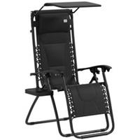 Outsunny Zero Gravity Lounger Chair Folding Black, Refurbished