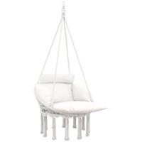 Outsunny Hammock Chair Boho Swing Cushion White, Refurbished