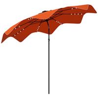 Outsunny Parasol Umbrella w/ LED Lights, Refurbished