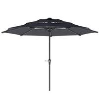Outsunny Parasol w/ LED Lights Grey, Refurbished