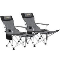 Outsunny 2 Reclining Camping Chairs Grey, Refurbished