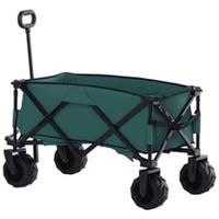 Outsunny Folding Cargo Wagon Cart w/ Handle Green, Refurbished
