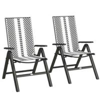 Outsunny 2PC Rattan Foldable Chair, 5-Position, Refurbished