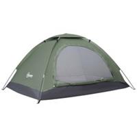Outsunny Dark Green 2Person Camping Dome Tent, Refurbished