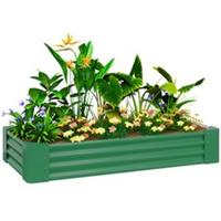 Outsunny Galvanised Raised Garden Bed 180x90x30cm, Green, Refurbished