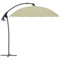 Outsunny Cantilever Parasol Cross Base Crank 16 Ribs Beige, Refurbished
