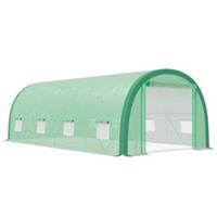 Outsunny Walk-in Tunnel Greenhouse, Upgraded Structure, Mesh Door & Windows