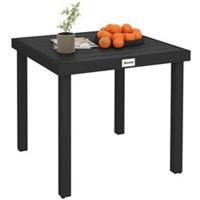 Outsunny 78 cm Garden Dining Table for 4, Square Outdoor Side Table, Black