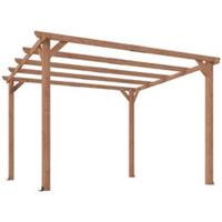 Outsunny 3x3 m Garden Wooden Pergola Gazebo Grape Trellis, Maple Wood-effect
