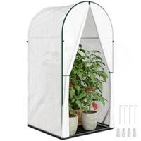 Outsunny Mini Greenhouse, Small Greenhouse with PE Base, White