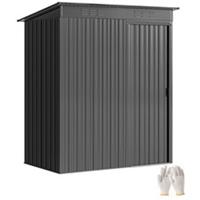 Outsunny 5 x 3.5ft Metal Garden Shed with Effortless Assembly, Dark Grey