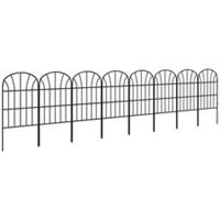 Outsunny 8PCs Decorative Garden Fencing 24in x 8.7ft Metal Border Edging