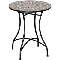 Outsunny 60cm Mosaic Round Bistro Table Outdoor Garden Side Table, Green