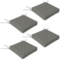 Outsunny Set of 4 Outdoor Seat Cushion with Ties, for Patio Furniture, Grey
