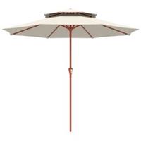 Outsunny Patio Umbrella with Double Top, 104'' x 104'', Cream White
