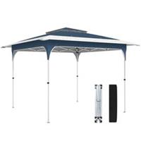 Outsunny 3.5 x 3.5 m Pop Up Gazebo, UPF50+ One-Push Party Tent, Blue