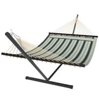 Outsunny Outdoor Hammock with Stand Detachable Pillow, 120kg Capacity, Green